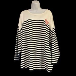 Chelsea & Theodore Black and White Striped Sweater